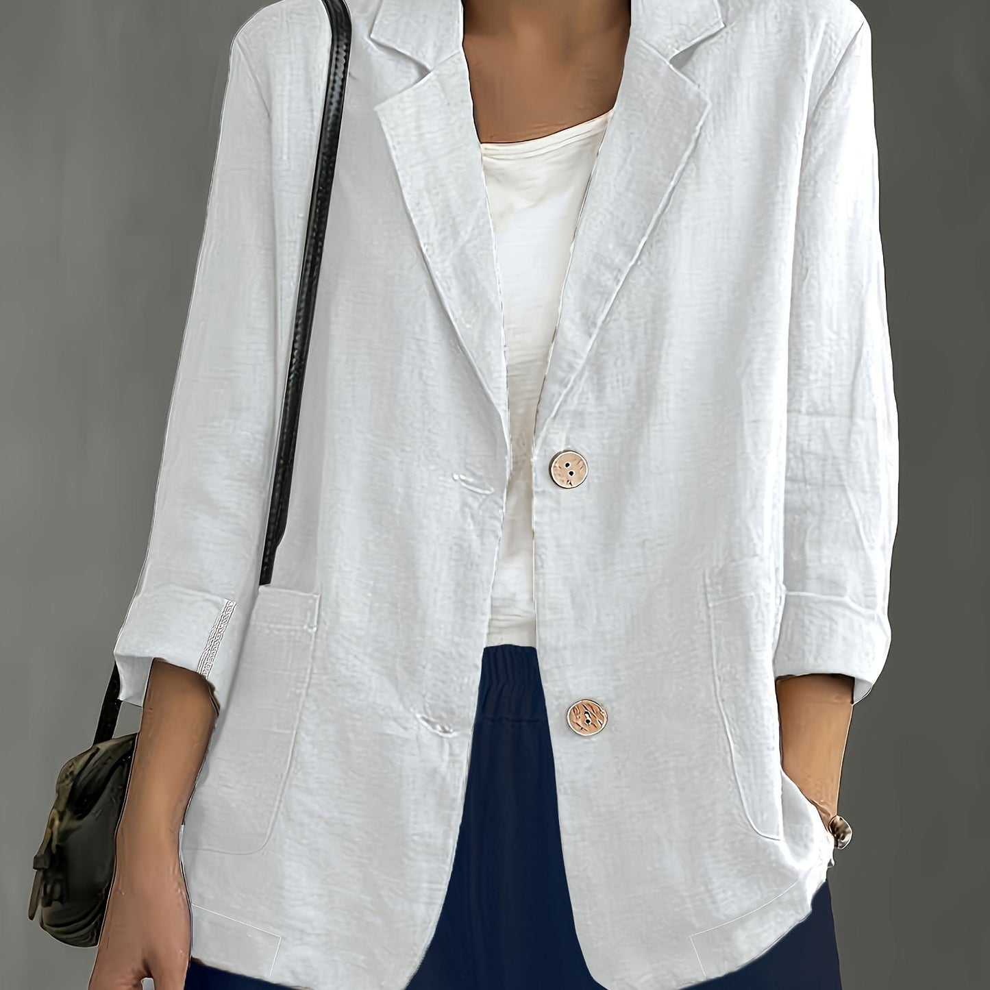 Jayde | Blazer Jacket With Lapel Collar Pockets
