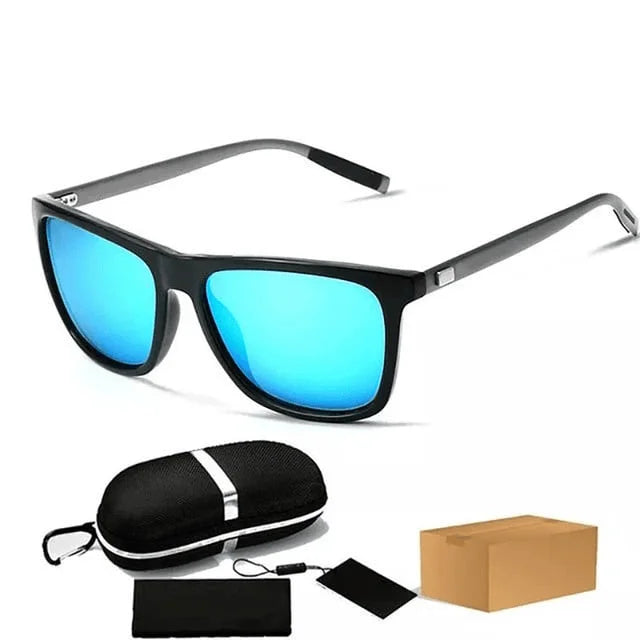 AeroShades - Rectangular Frame Polarized Sunglasses With Case