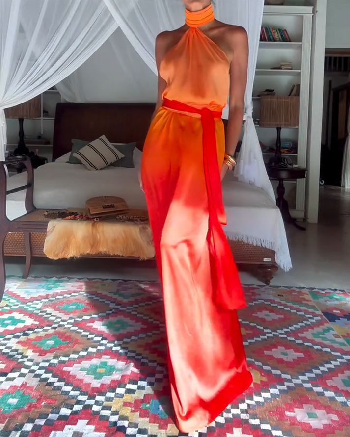 Shanna | Halter Neck Open Back Maxi Dress