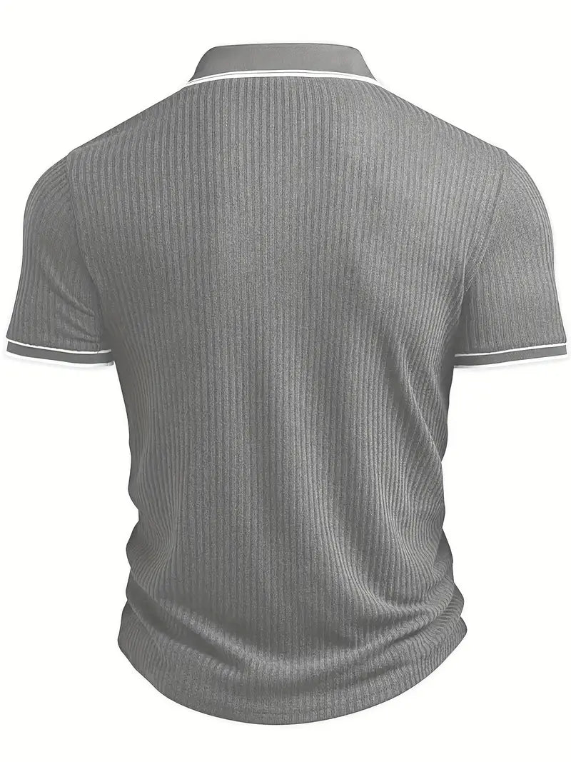 Orestis - Ribbed Short Sleeve Polo Shirt
