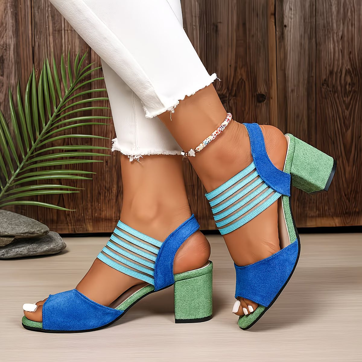 Homare | Block Heel Open Toe Strap Sandals