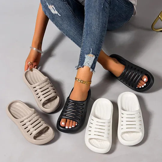 Aizada | Open Toe Platform Slide Sandals