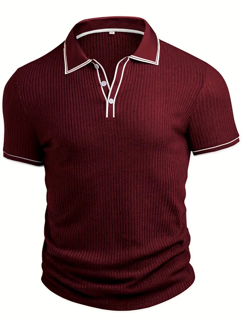 Orestis - Ribbed Short Sleeve Polo Shirt