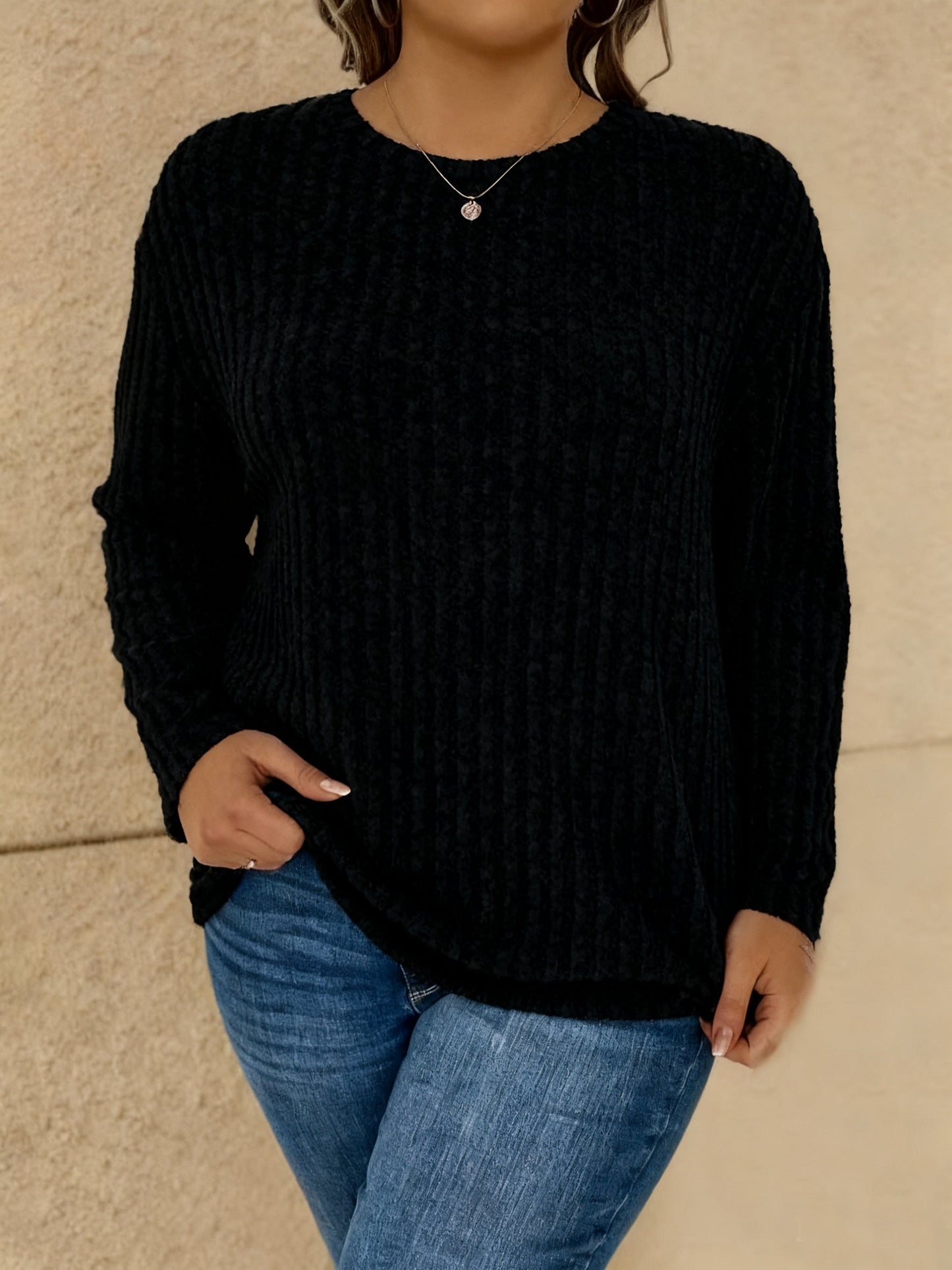Katiya | Sweater with Loose Fit and Ribbed Texture