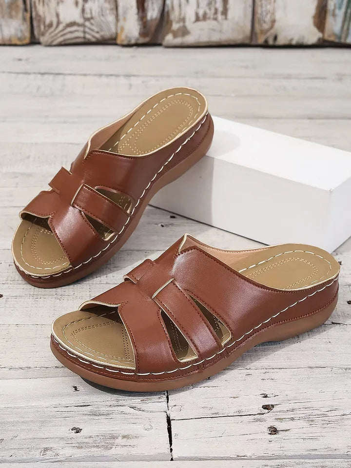Ismera | Open Toe Cutout Slide Sandals