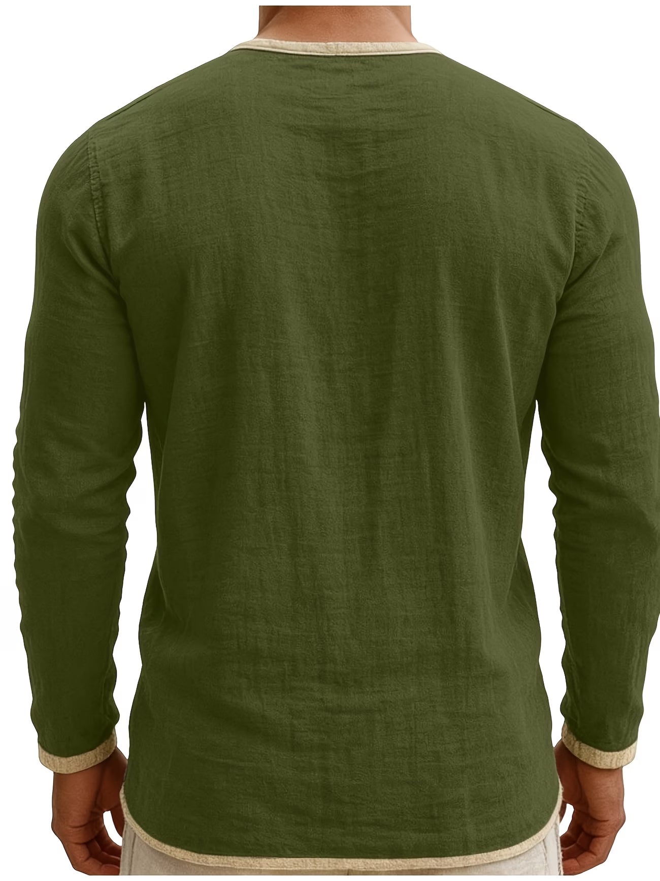Lorcen | Long Sleeve Henley Shirt with Button Placket