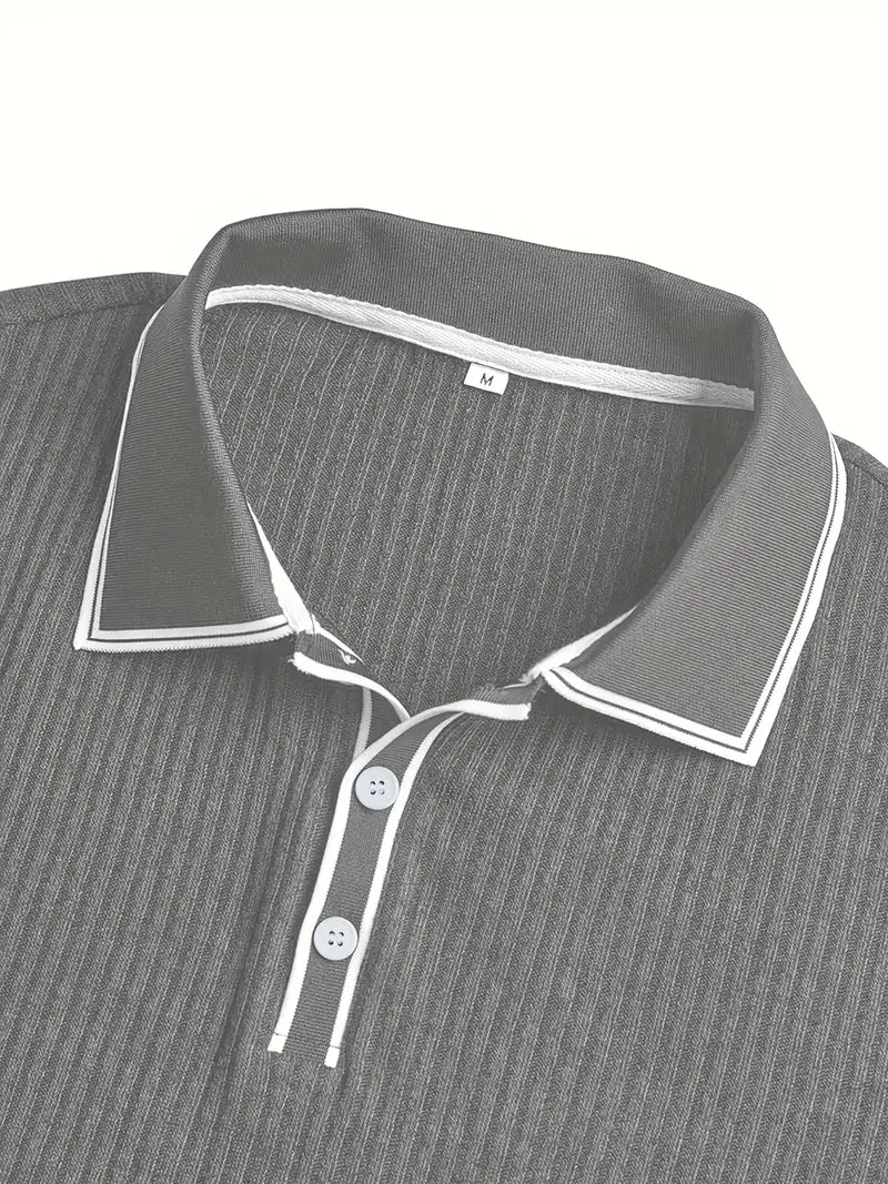 Orestis - Ribbed Short Sleeve Polo Shirt