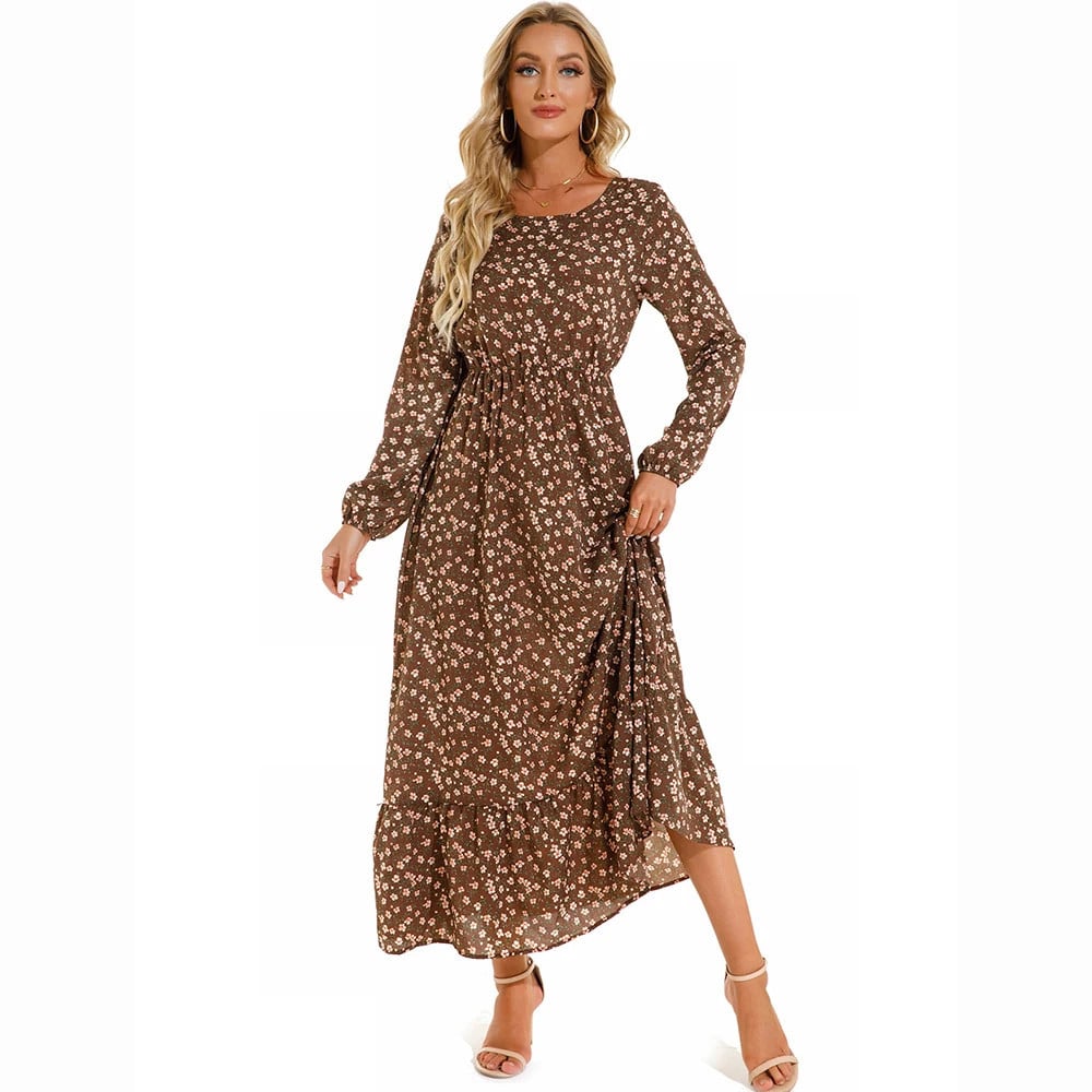 Trisha | Floral Long Sleeve Tiered Maxi Dress