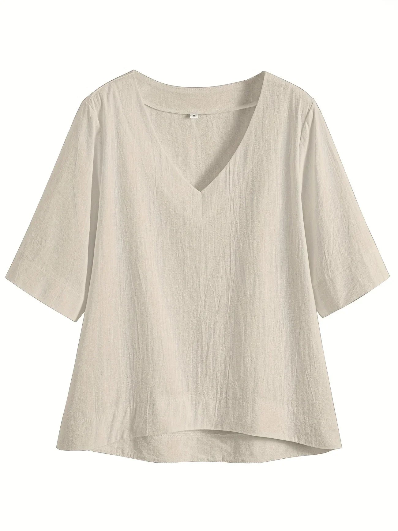 Mattea | V Neck Loose Fit Short Sleeve Top