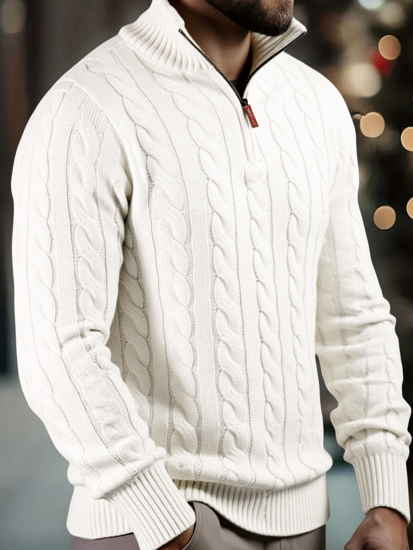 Vasyl | Sweater Cable Knit Quarter-Zip Long Sleeve