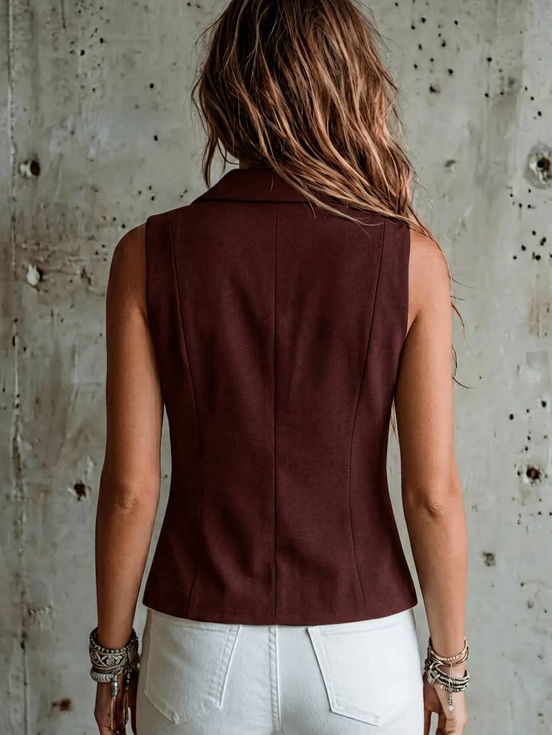 Arden | Elegant Sleeveless Vest with Pockets