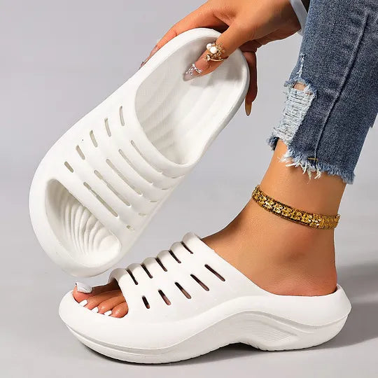 Aizada | Open Toe Platform Slide Sandals