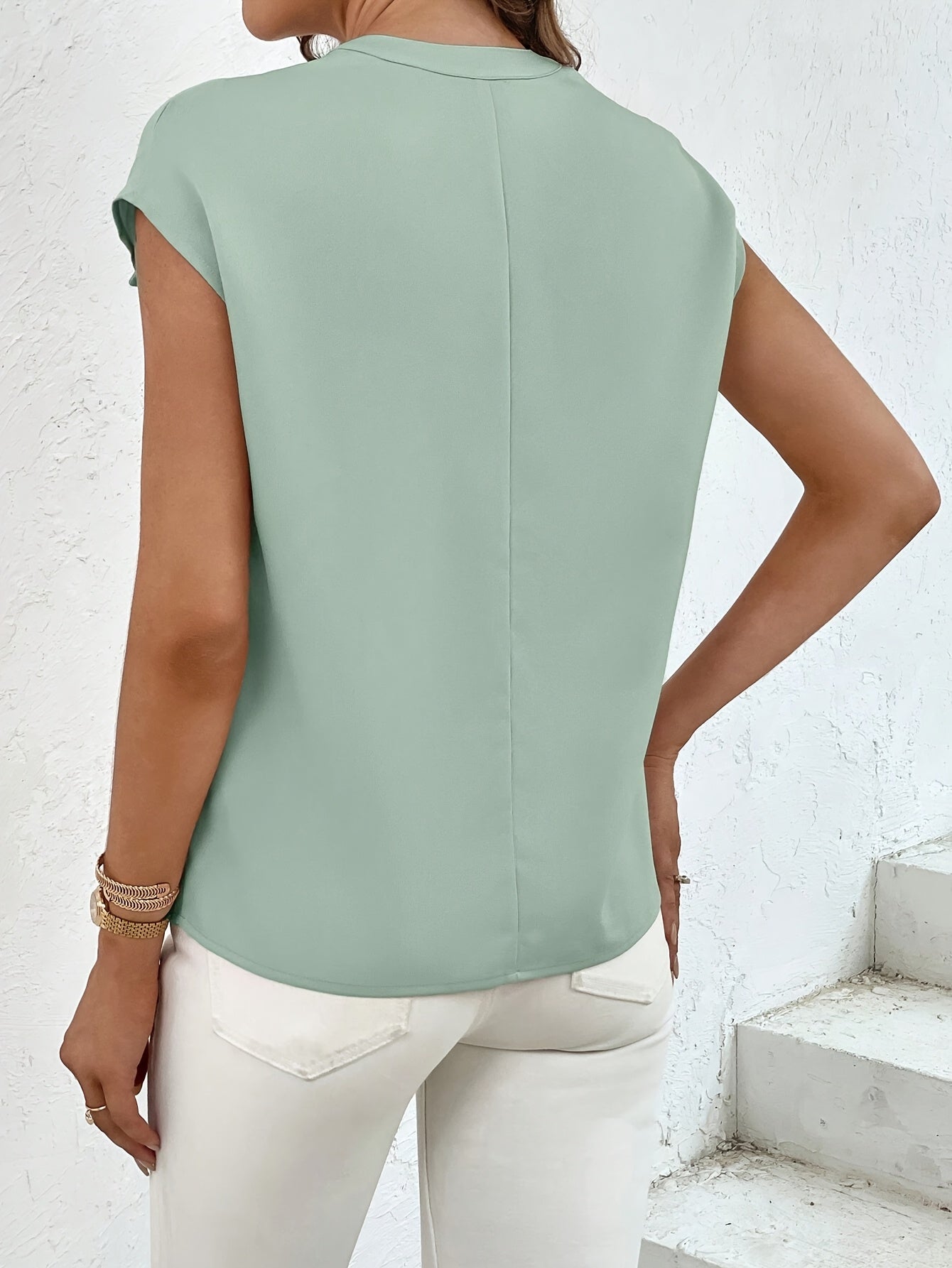 Marquita - Short Sleeve Pocket Button Blouse