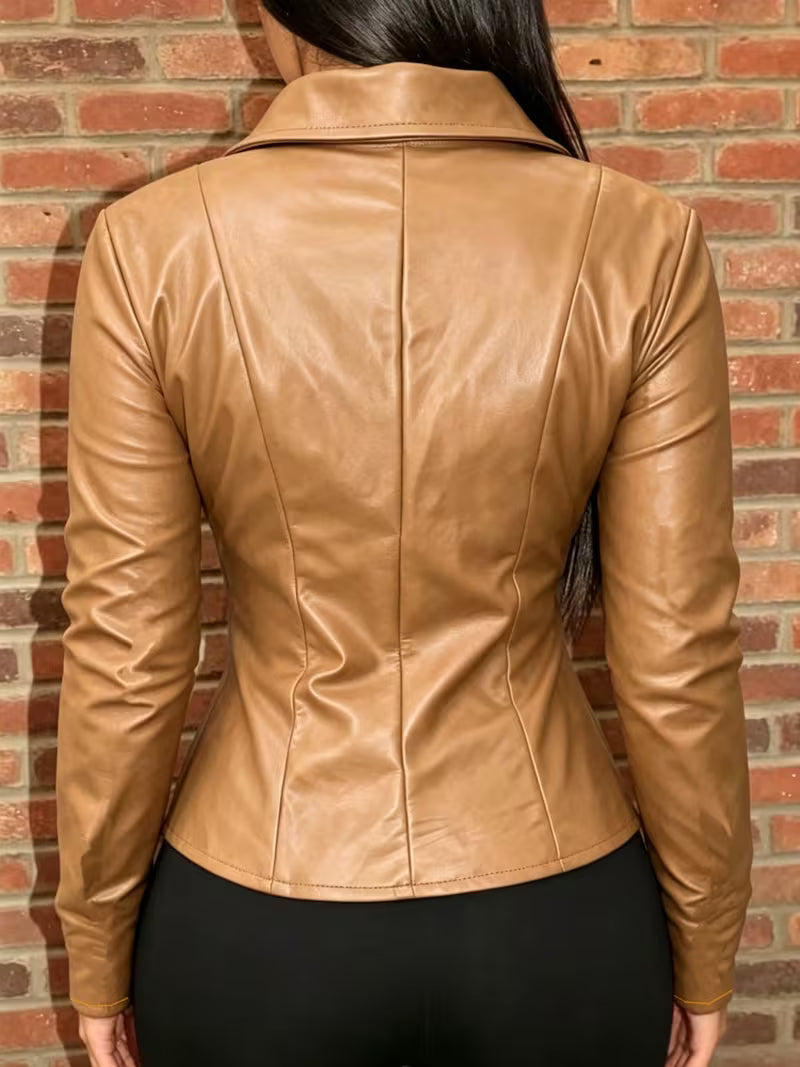 Celita | Leather Jacket with Front Pockets