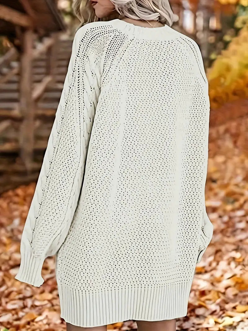 Joelle | Cable Knit Long Sleeve Sweater Dress