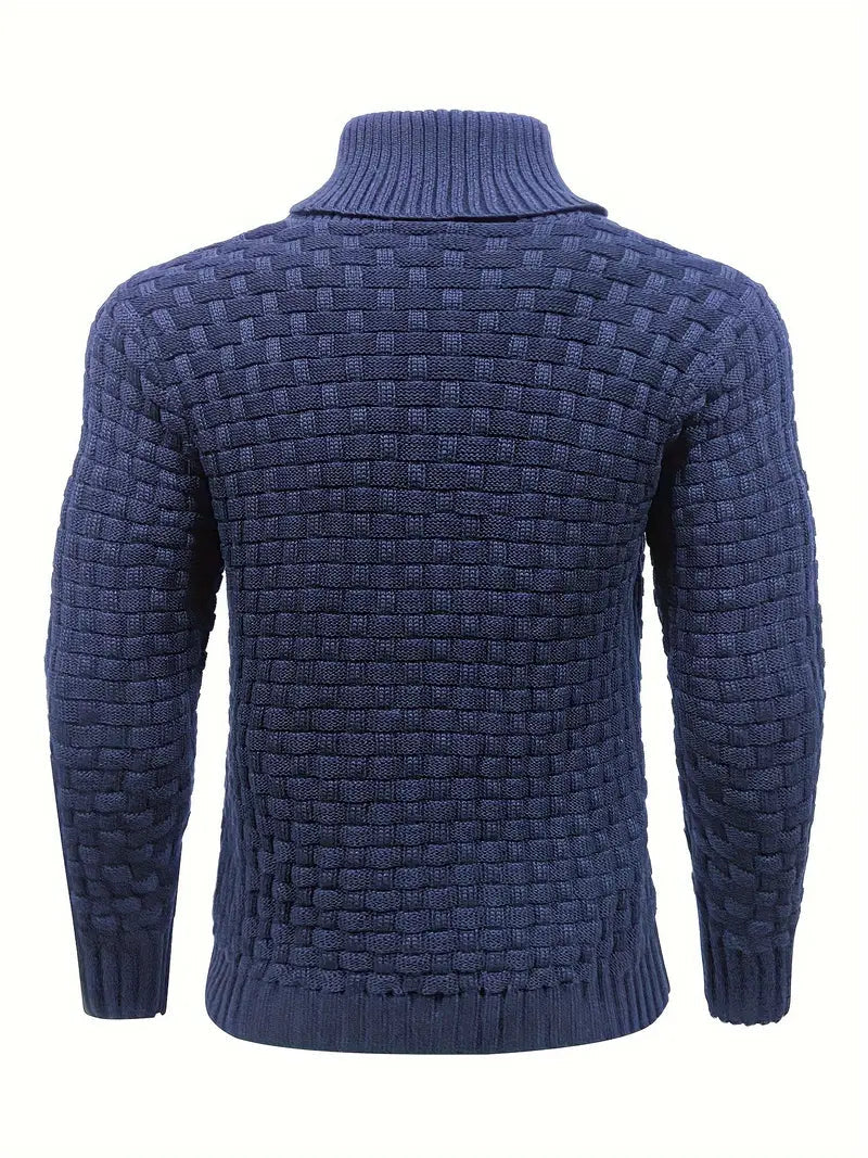 Homero | Textured Knit Turtleneck Long Sleeve Sweater
