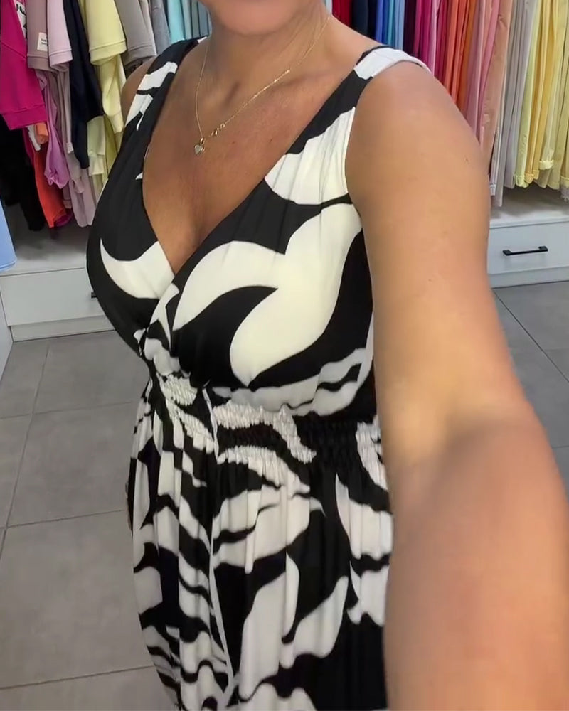 Kealia | Maxi Dress Sleeveless Floral Smocked Waist