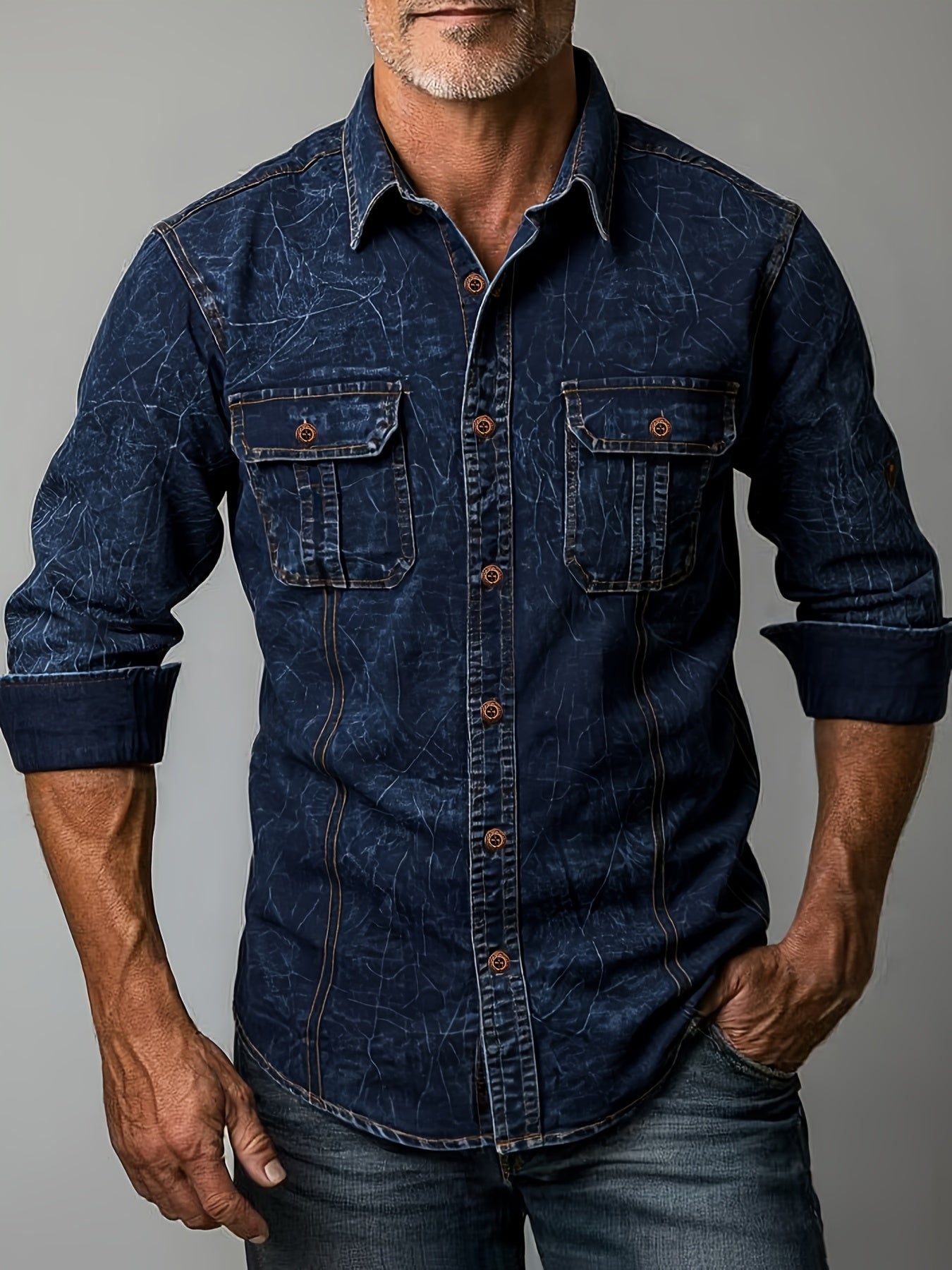 Dolvin | Washed Long Sleeve Double Pocket Shirt