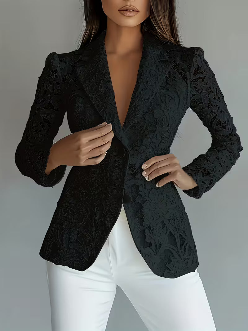 Kyliza | Lace Long Sleeve Tailored Blazer Jacket