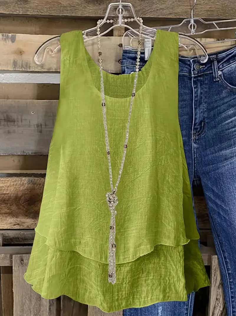 Cressida | Sleeveless Layered Swing Tank Top