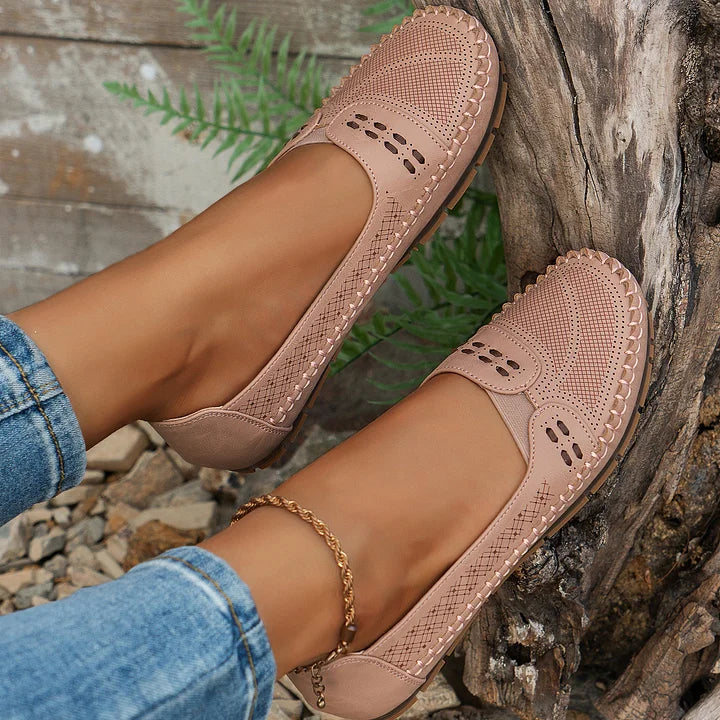 Gerdien | Slip On Loafers Perforated Round Toe
