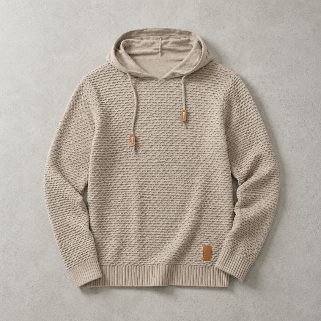 Johannes | Hoodie With Textured Knit and Ribbed Cuffs