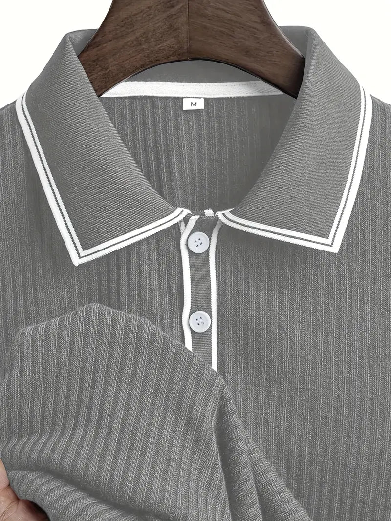 Orestis - Ribbed Short Sleeve Polo Shirt