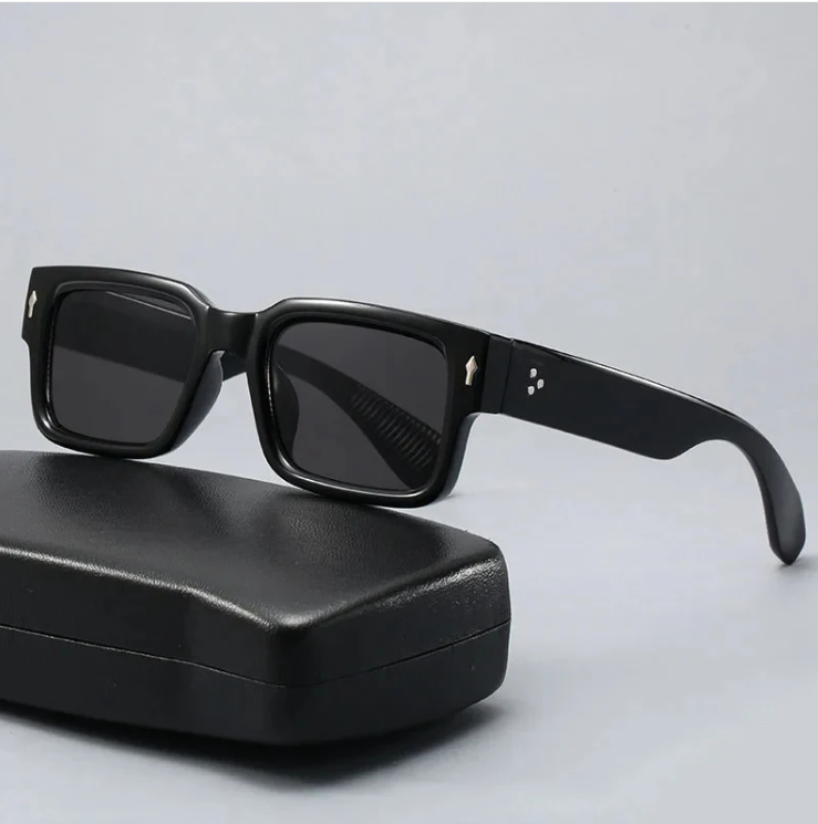 RetroLens -  Square Frame Green Tinted Sunglasses