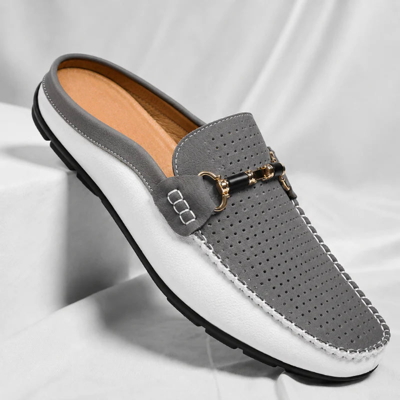 Yerson | Perforated Slip-On Mule Loafers