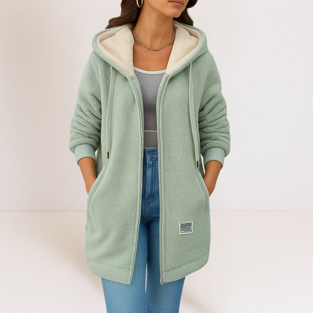 Bartola | Hooded Longline Fleece Zip-Up Jacket