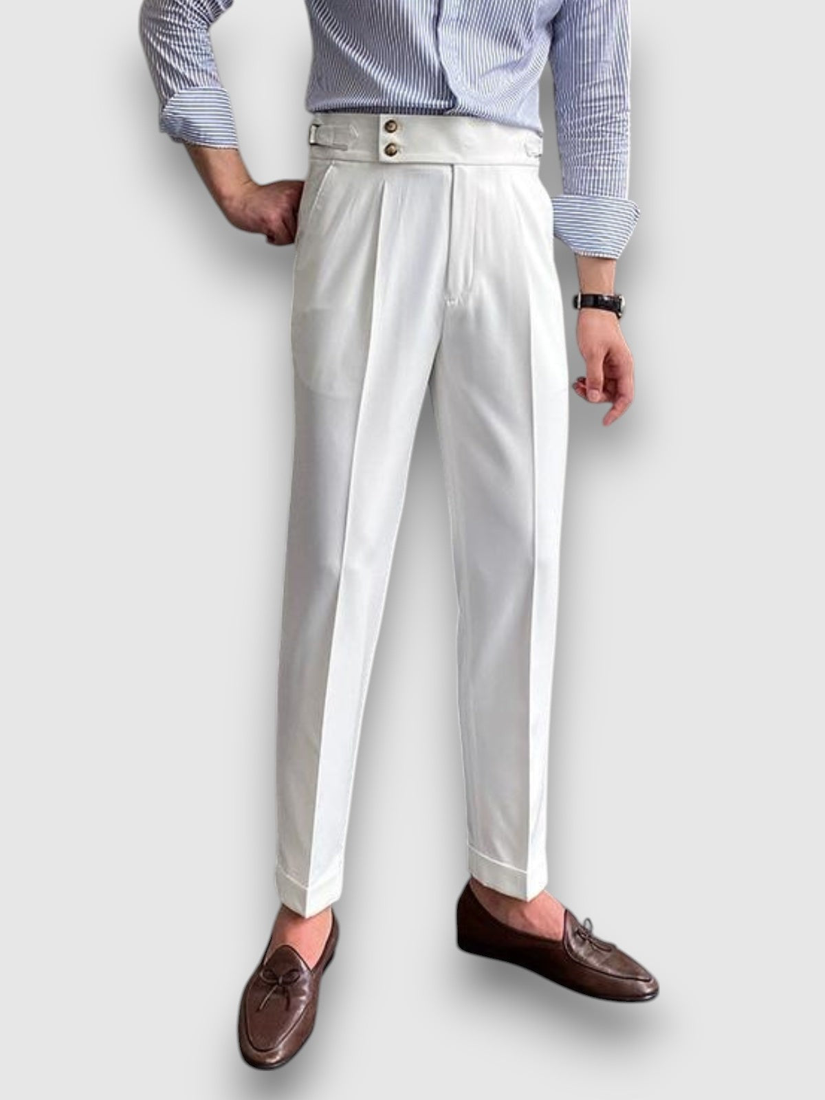 Flurin | High Waist Pleated Trouser Pants