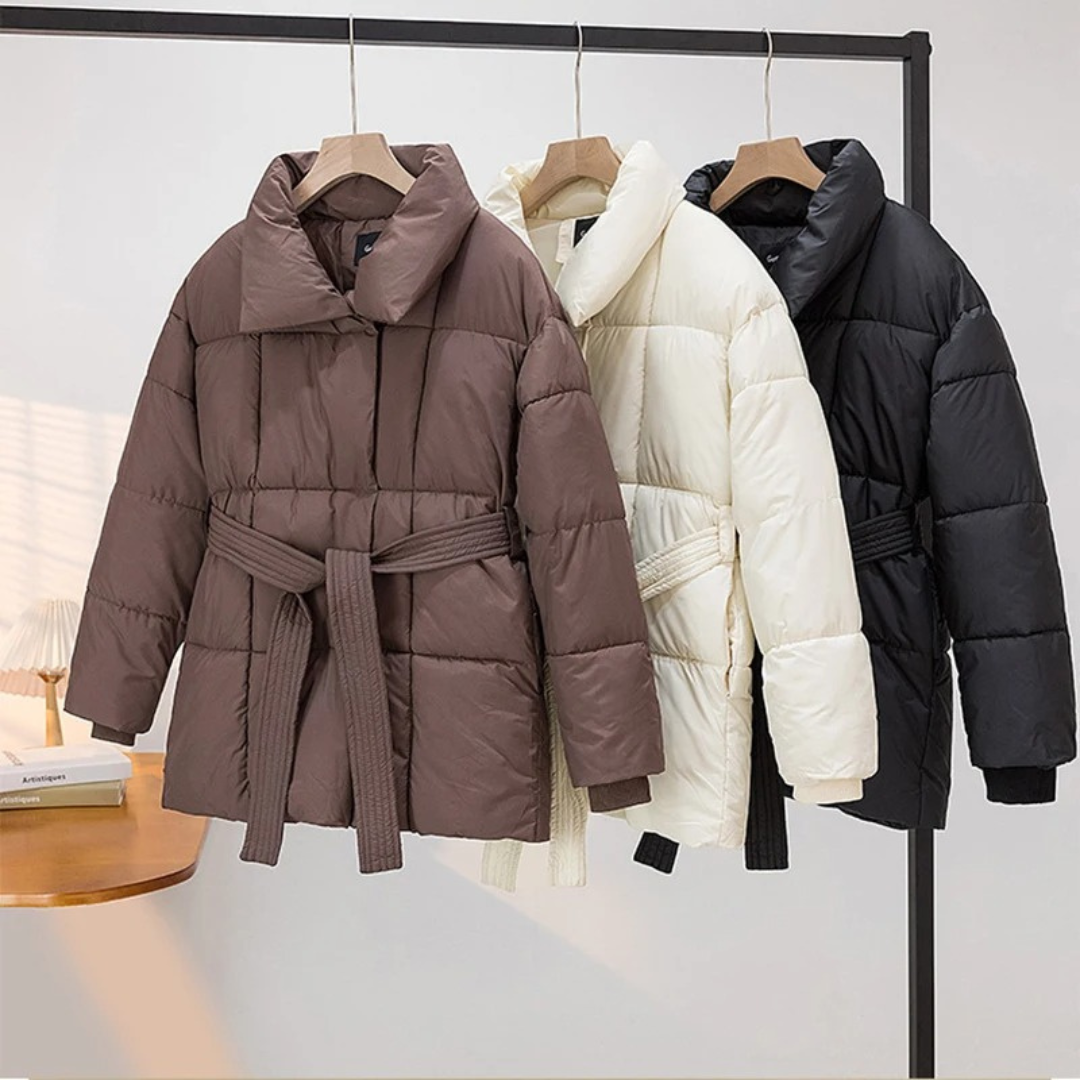 Helieluza | Puffer Jacket with Belted Waist