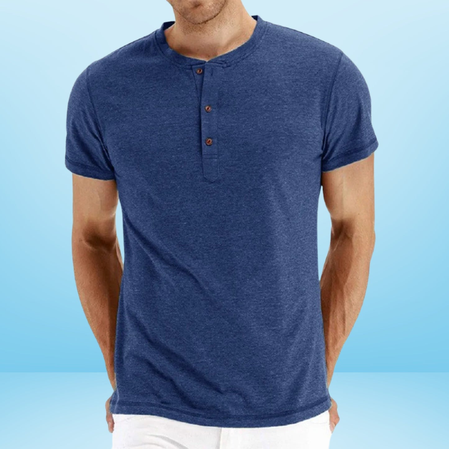 Bilgert | Short Sleeve Henley Neck T-Shirt