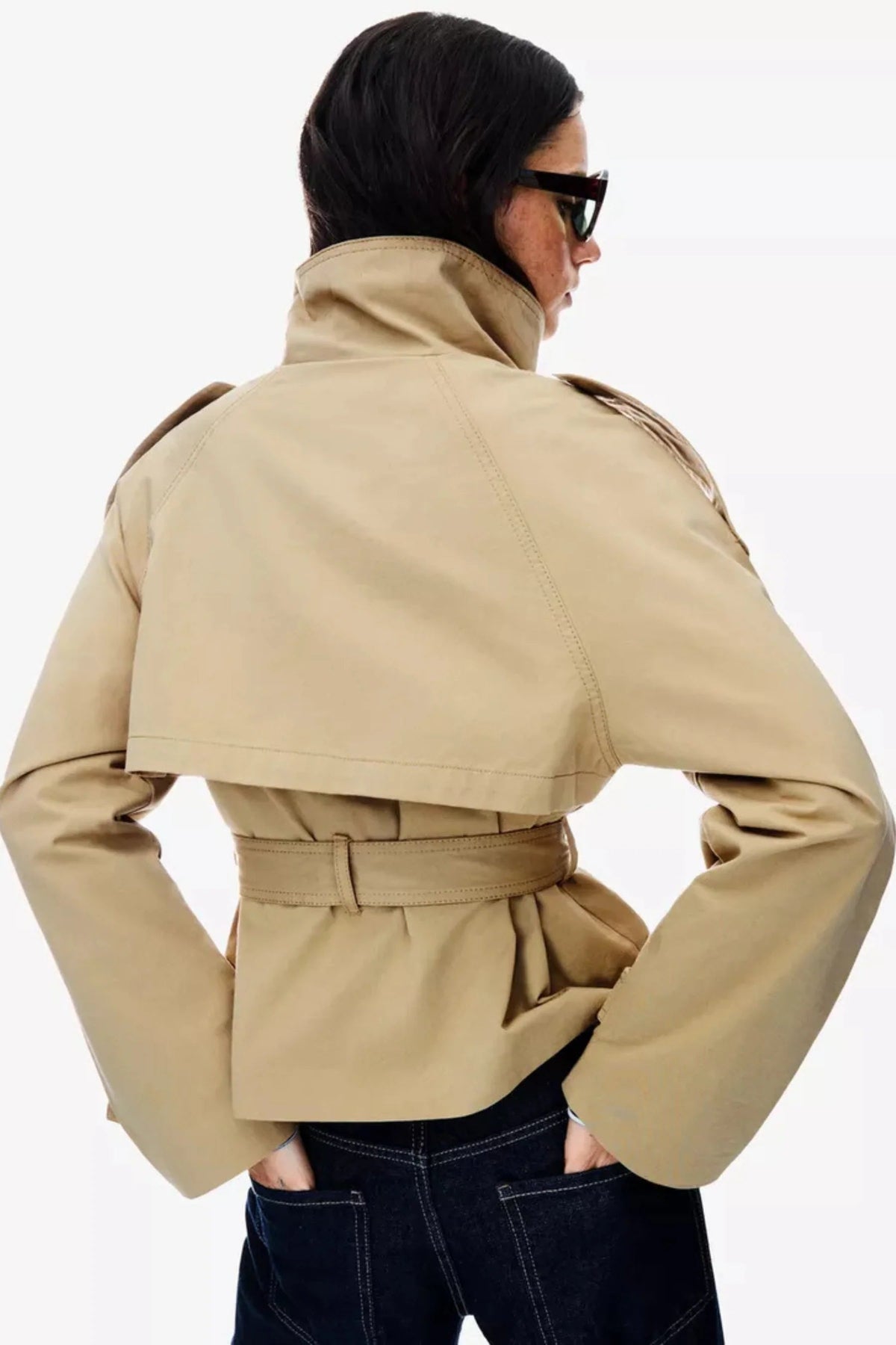 Feliciana | Jacket With Belt and High Buttoned Collar