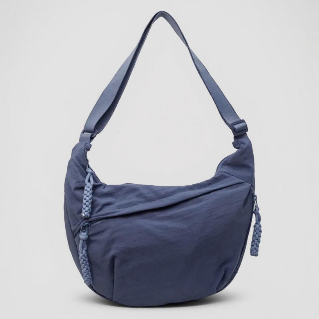 Soukaina | Curved Shoulder Bag With Zipper Pockets