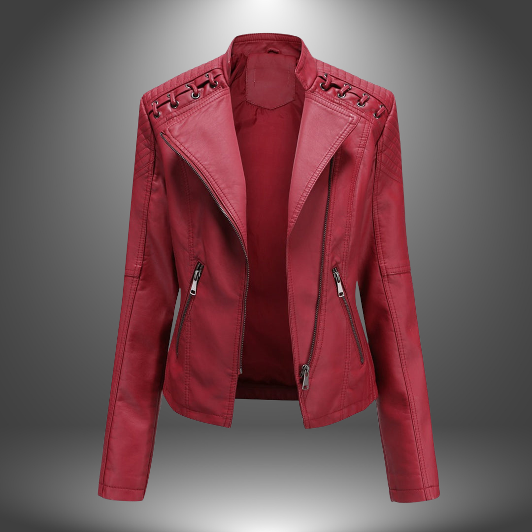 Lilia | Faux Leather Zip Jacket