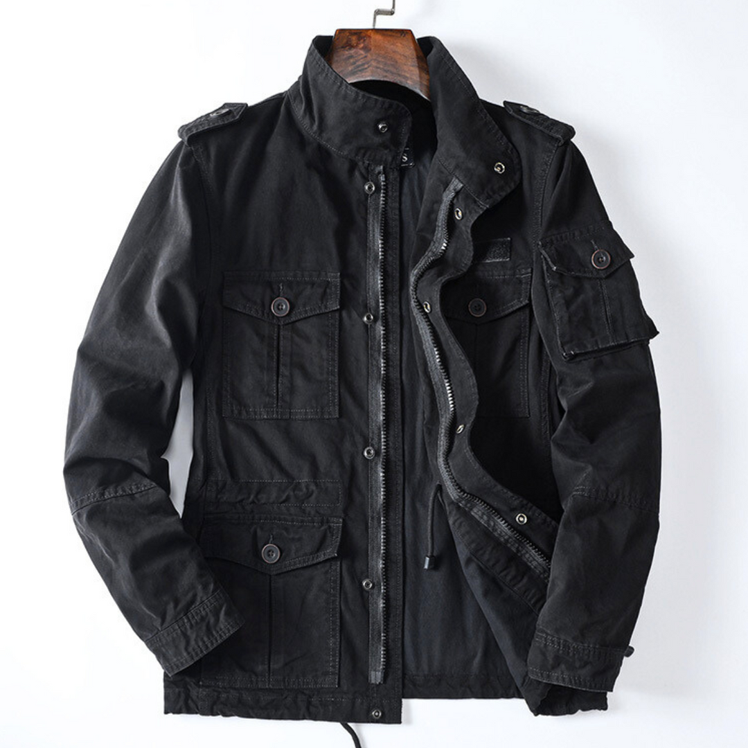 Sergei - Cargo Utility Jacket Stand Collar Long Sleeve