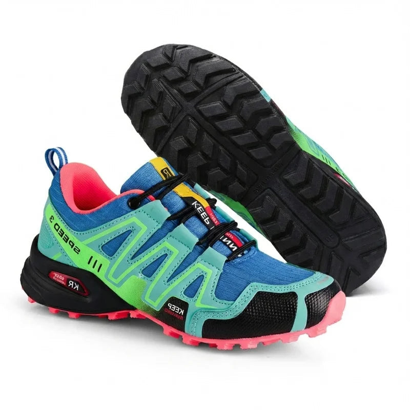 Elsie | Trail Sneakers With Colorblock Lace-Up Panels
