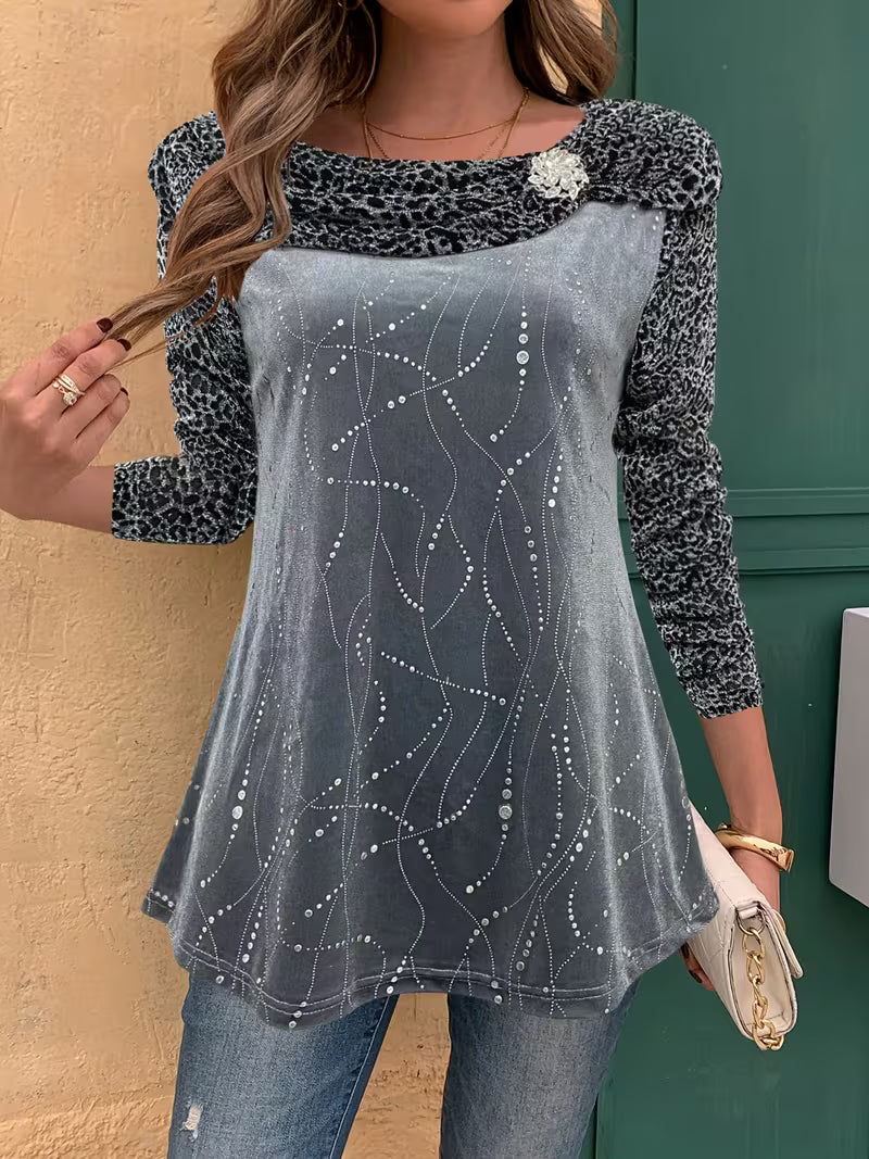 Leonana | Long Sleeve Decorative Top with Embellishments