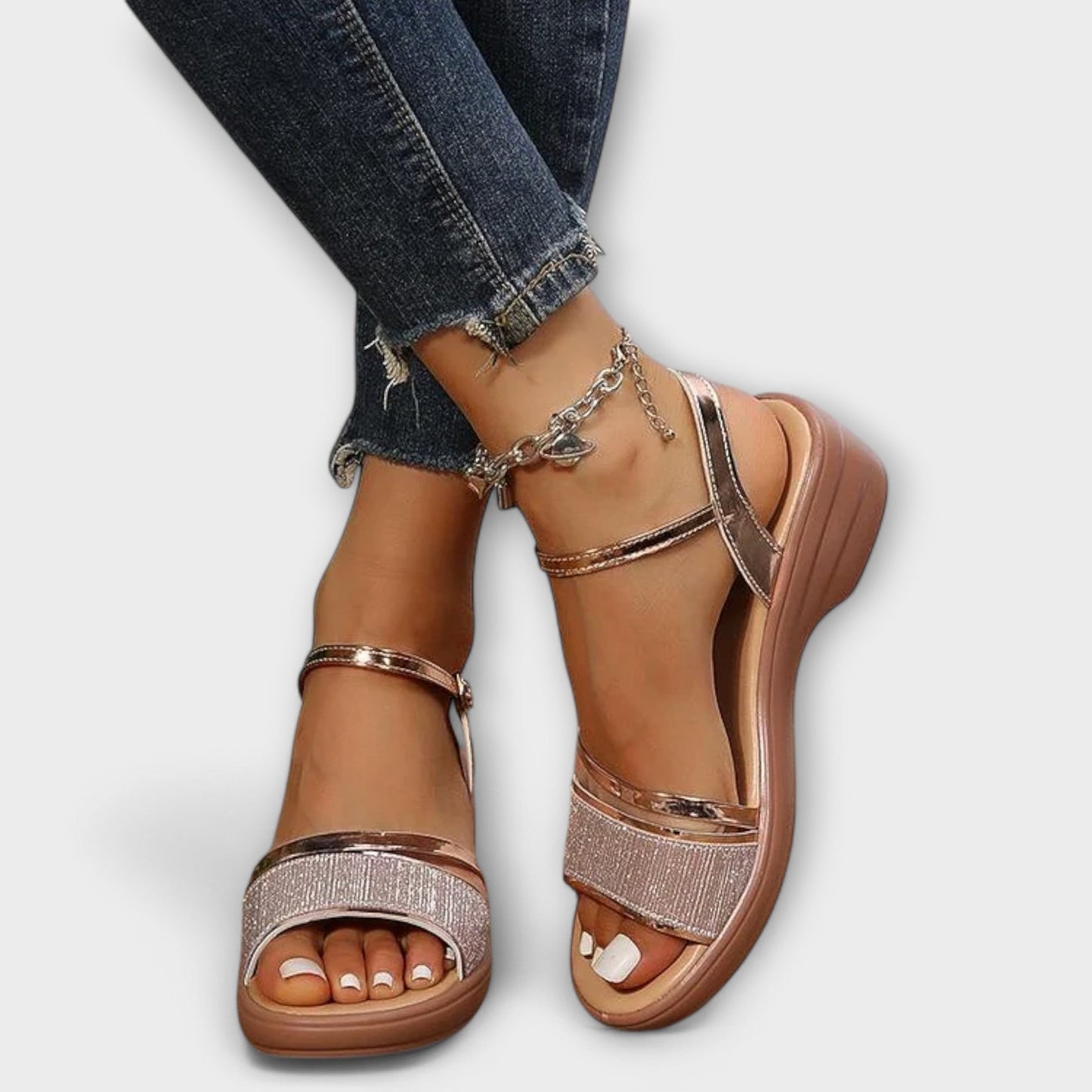 Finaya - Platform Wedge Ankle Strap Sandals
