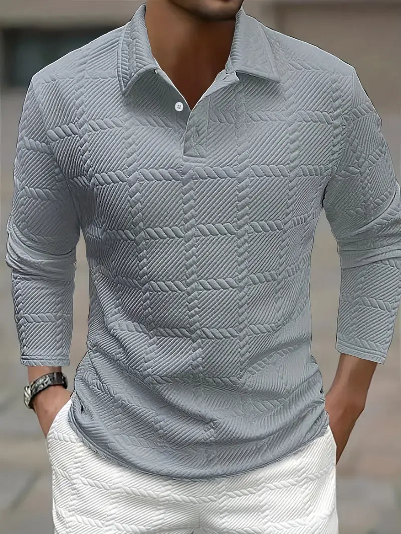 Lorcer | Long Sleeve Button Shirt with Textured Design