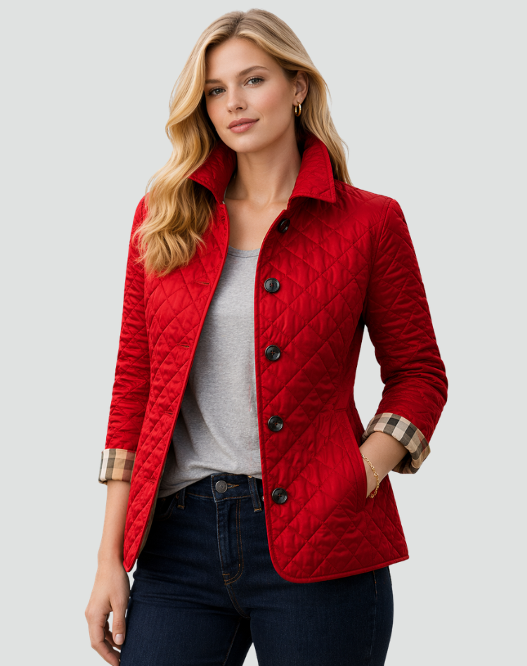 Myrna | Jacket Quilted Stand Collar Button Front
