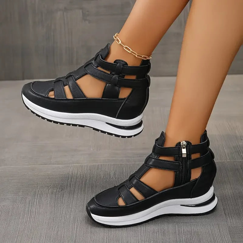Souad - Wedge Platform Sandal Sneakers With Zipper