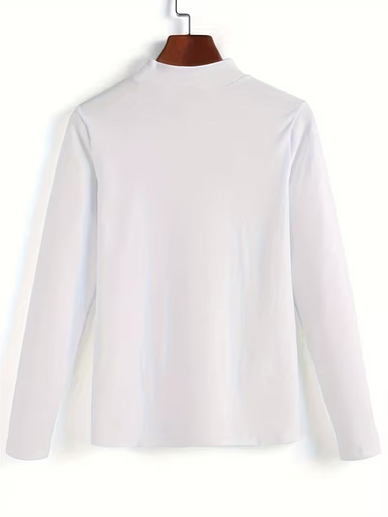 Marine | Long Sleeve Top with Lace Neckline