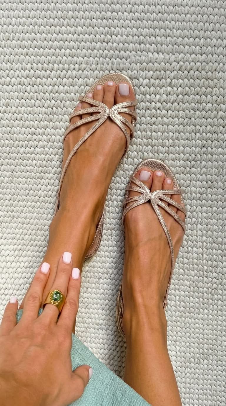 Schila | Strappy Metallic Open Toe Sandals