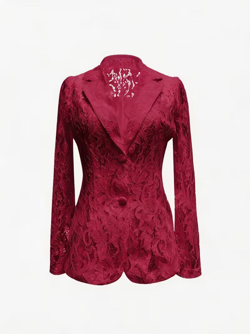 Kyliza | Lace Long Sleeve Tailored Blazer Jacket