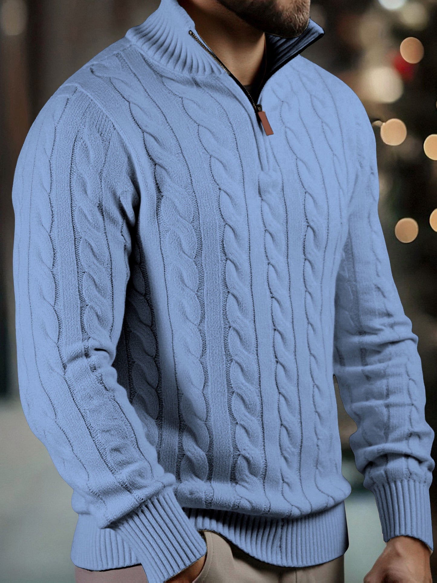 Vasyl | Sweater Cable Knit Quarter-Zip Long Sleeve