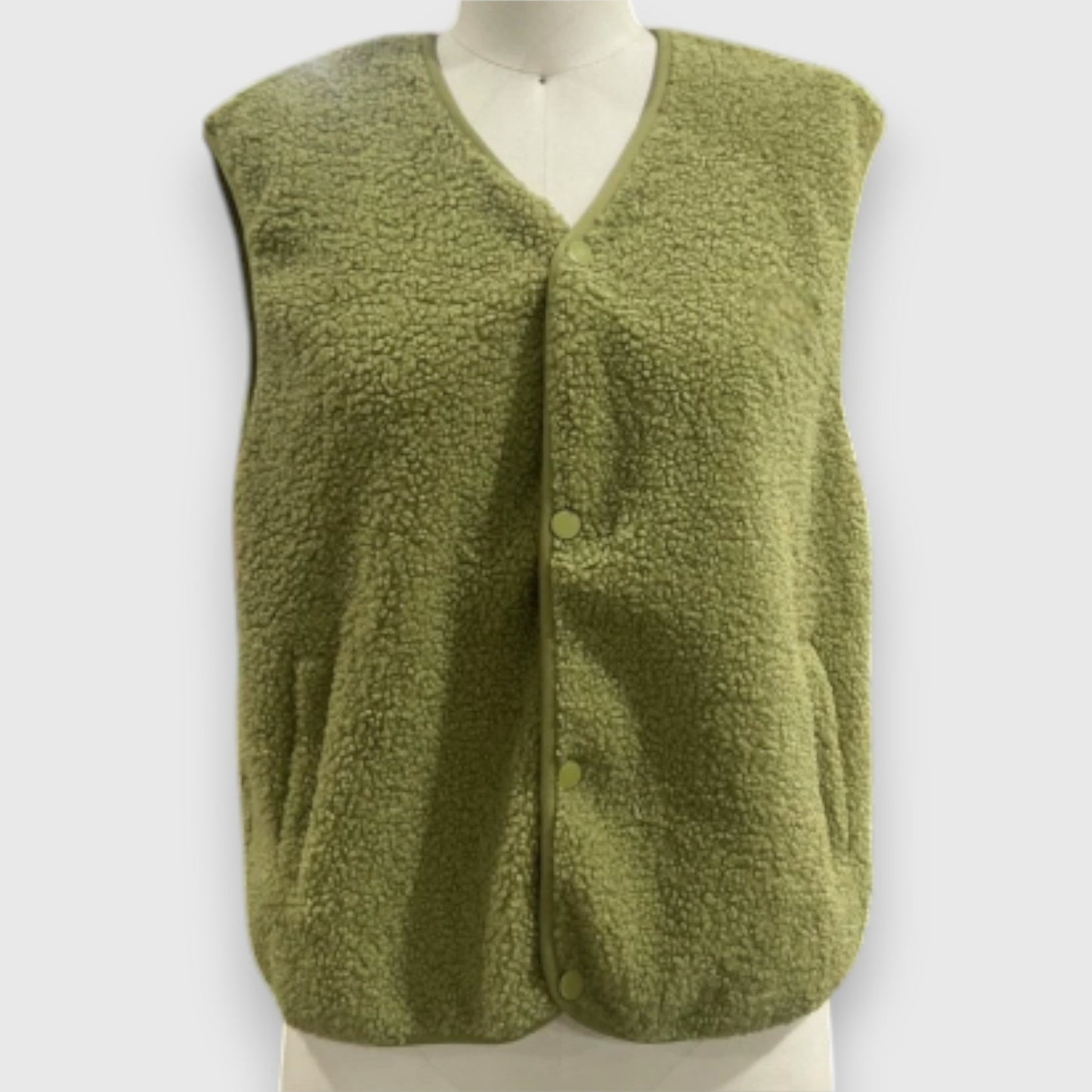 Cheryl | Vest Sleeveless Button Front Fleece Style