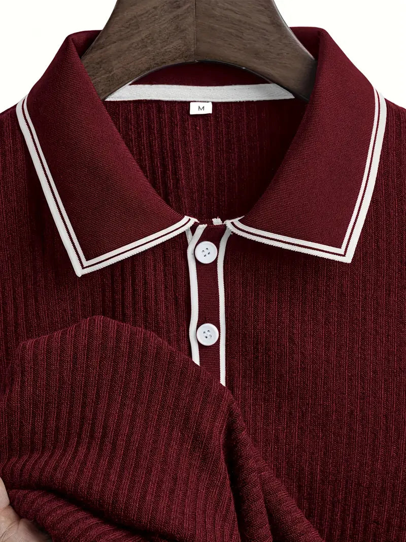 Orestis - Ribbed Short Sleeve Polo Shirt