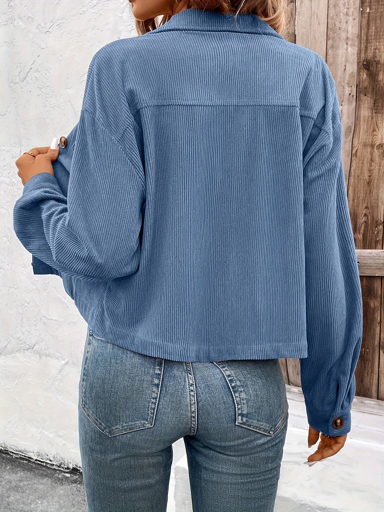 Nichola | Corduroy Button Front Utility Jacket